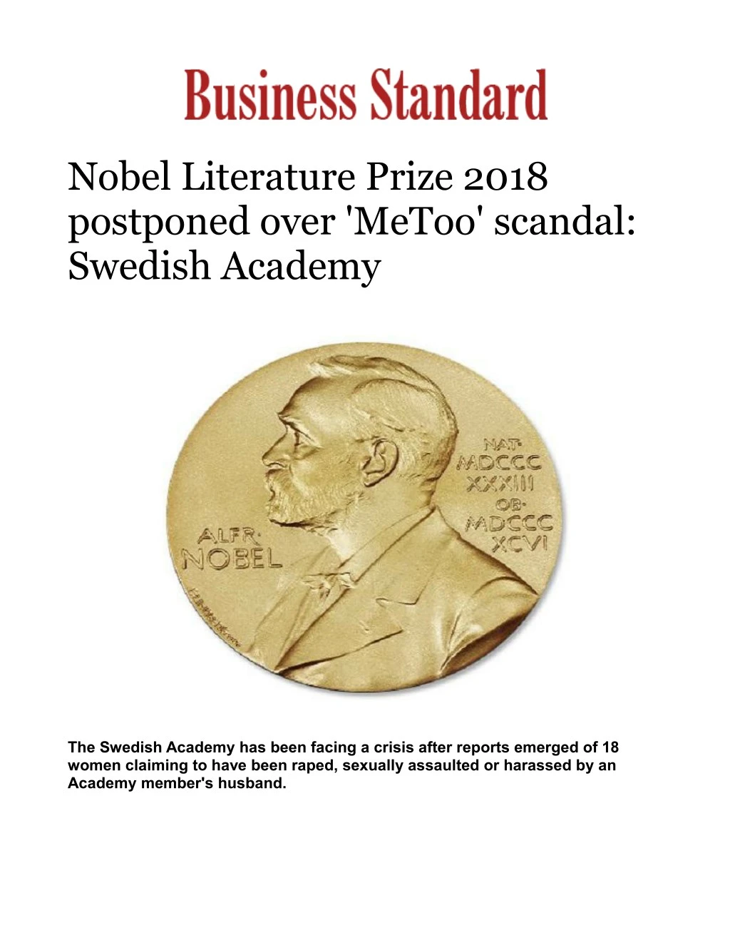 nobel literature prize 2018 postponed over metoo