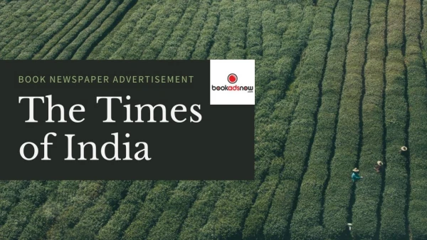 Book Times of India Advertisement Online