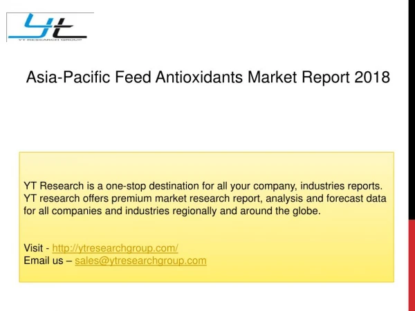 Asia-Pacific Feed Antioxidants Market Report 2018