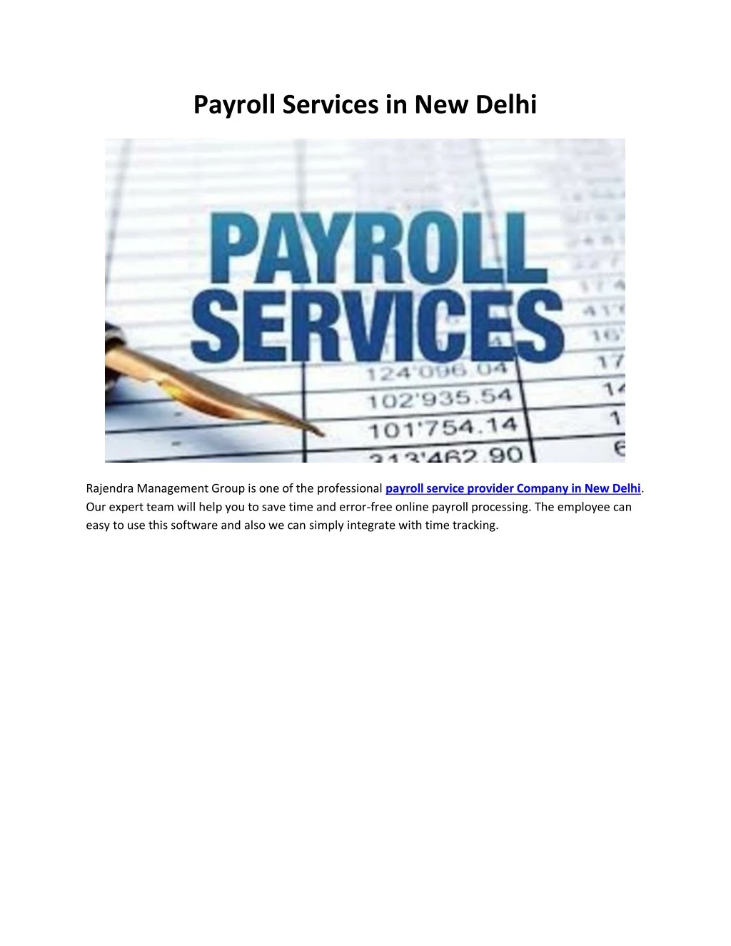 payroll services in new delhi