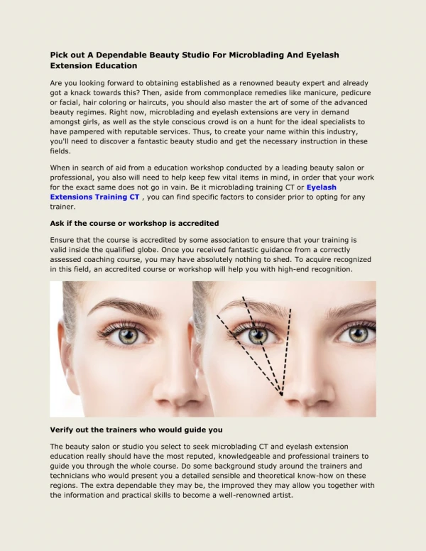 Eyelash Extensions Training CT