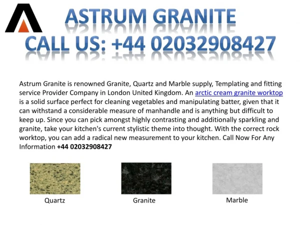 Get Arctic Cream Granite Worktop in London UK