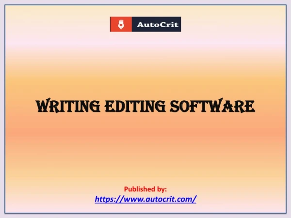 Writing Editing Software