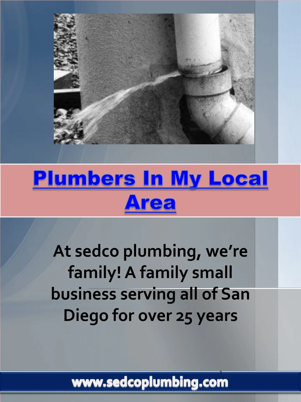 at sedco plumbing we re family a family small