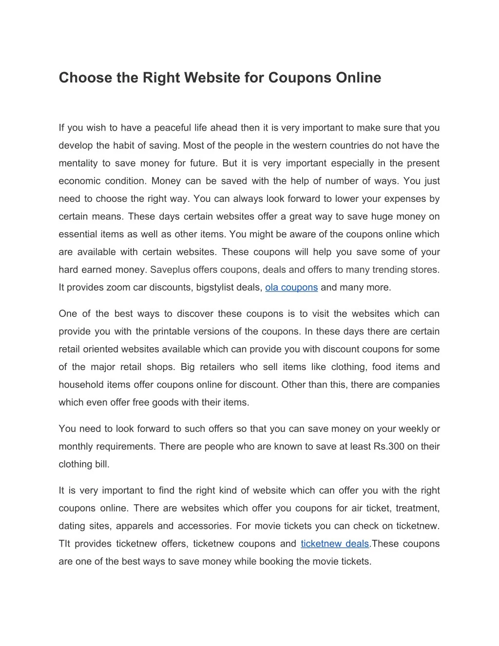 choose the right website for coupons online