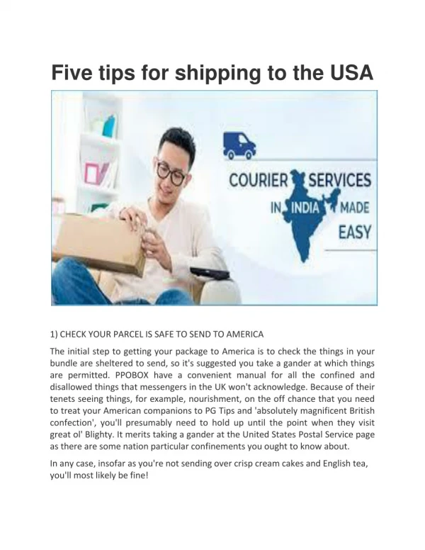 Five tips for shipping to the USA