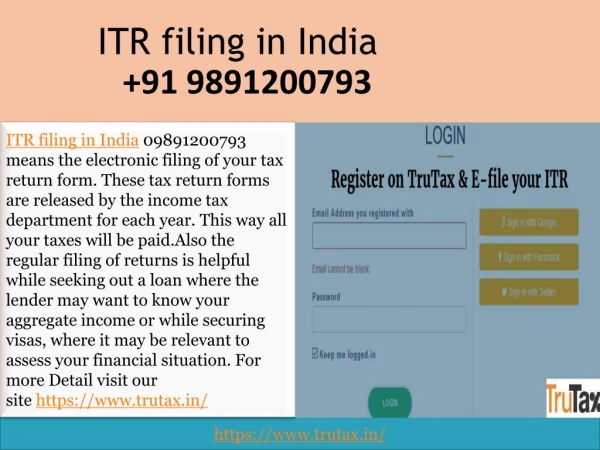 What documents are required for online tax return filing in India 09891200793?