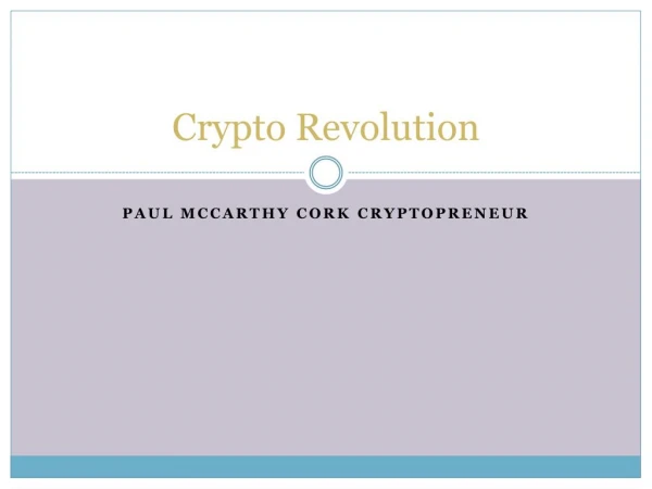 Crypto Revolution - Paul McCarthy Cork Cryptopreneur