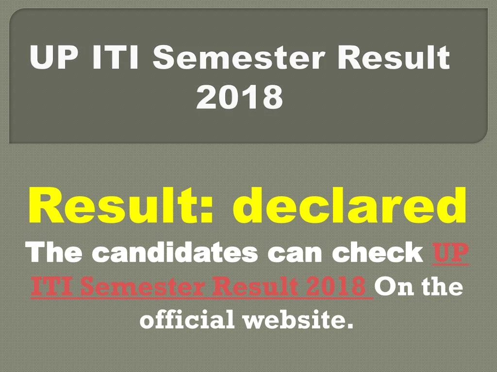 up iti semester result 2018