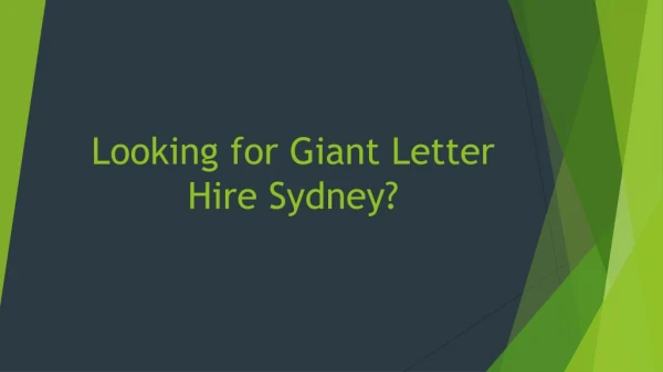 Giant Letter Hire Sydney