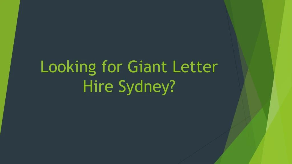 looking for giant letter hire sydney