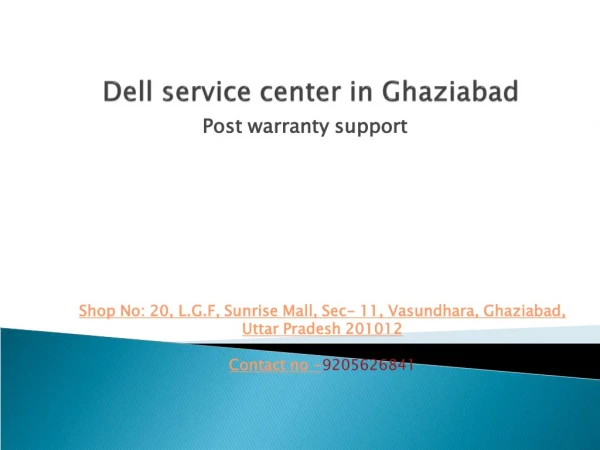 Dell service center in Vasundhara Ghaziabad