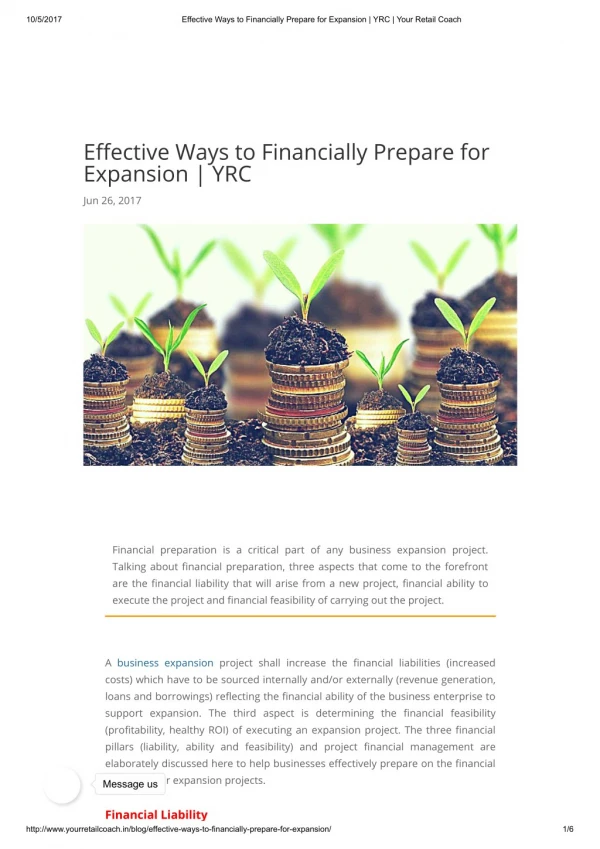 Effective Ways to Financially Prepare for Expansion | YRC