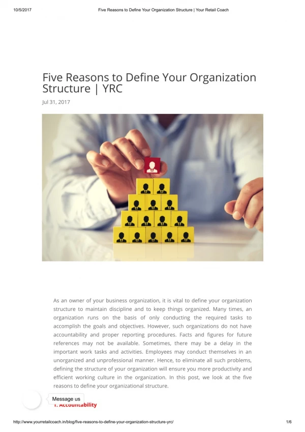 Five Reasons to Define Your Organization Structure | YRC
