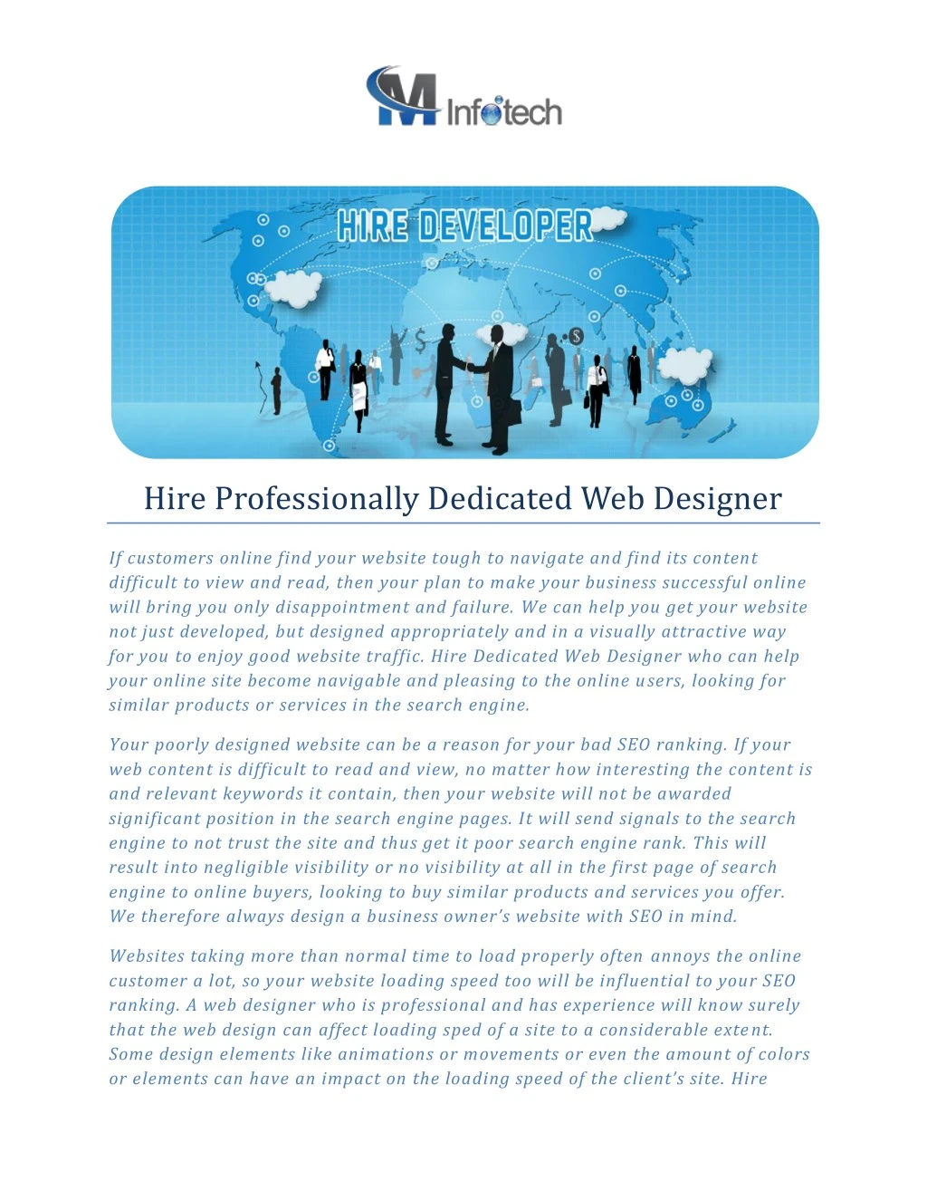 hire professionally dedicated web designer
