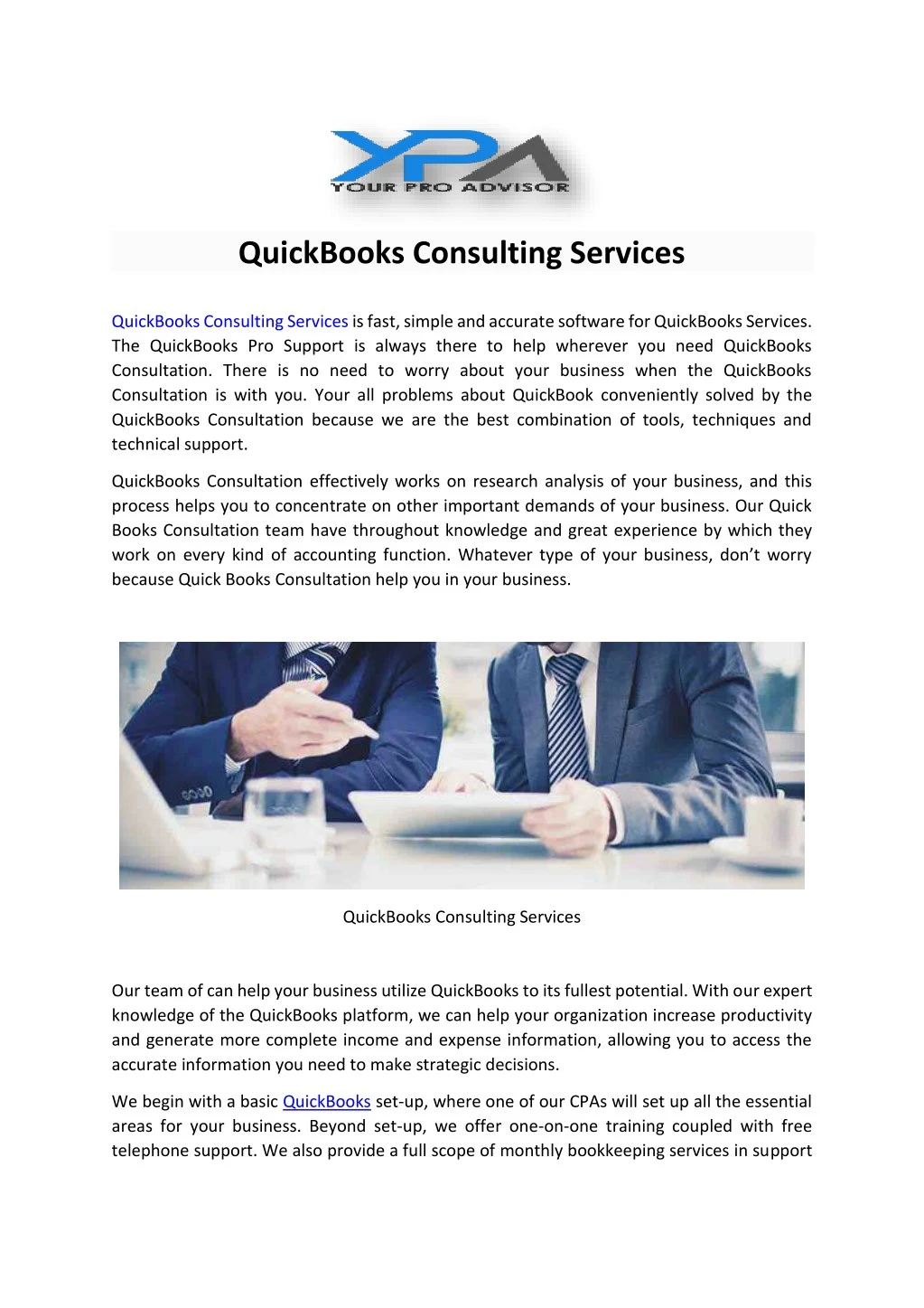 quickbooks consulting services