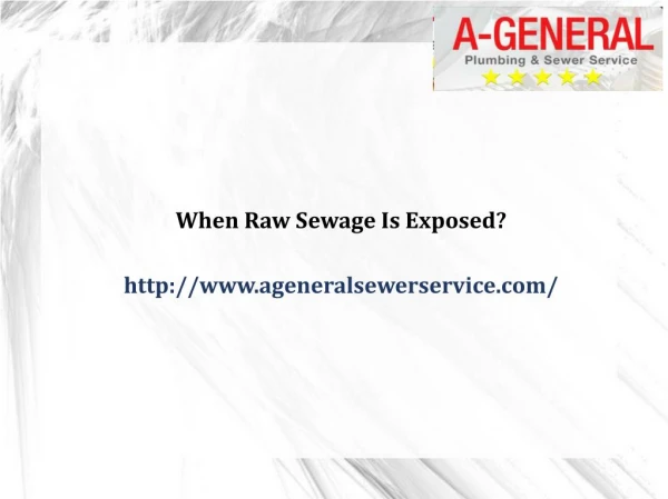 Raw Sewage Exposed | A General Sewer Service