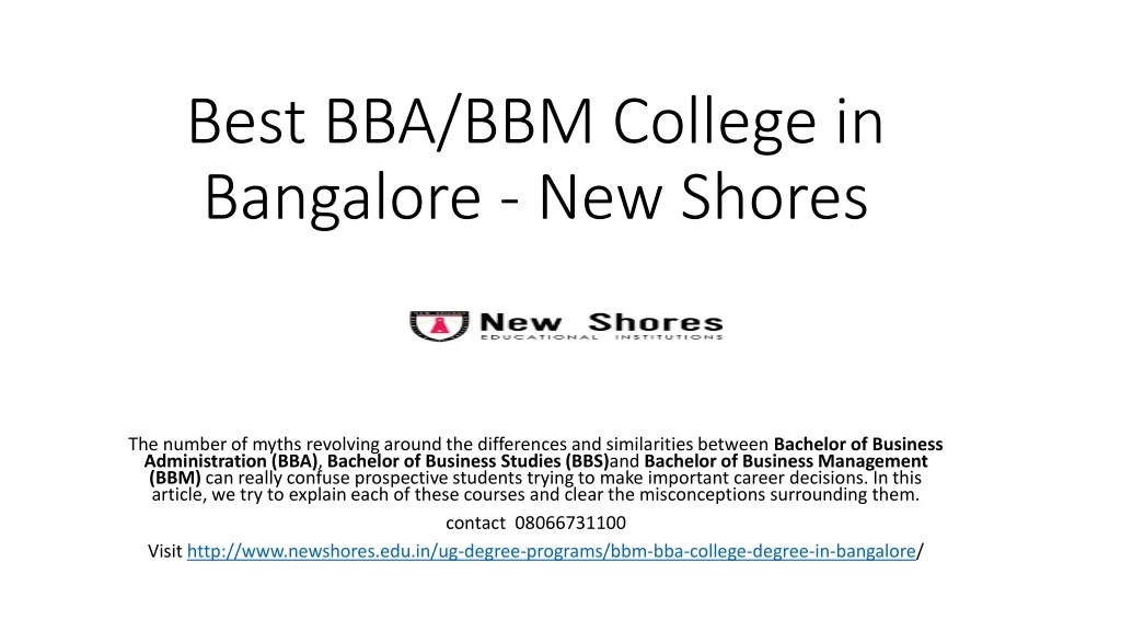 best bba bbm college in bangalore new shores