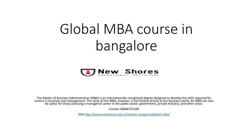 global mba course in bangalore