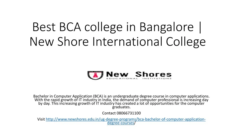 best bca college in bangalore new shore