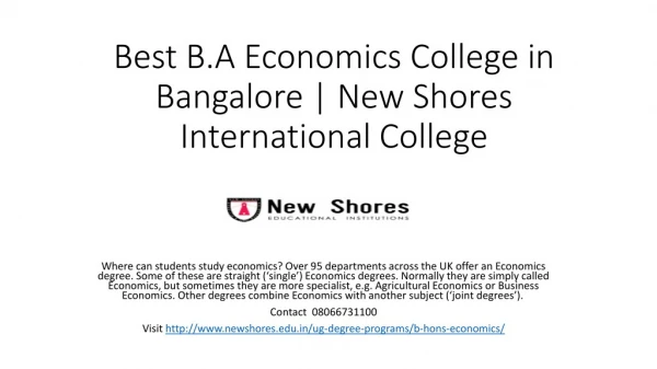 Best B.A Economics College in Bangalore