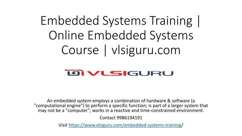 embedded systems training online embedded systems