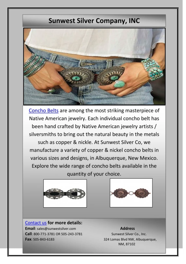 Looking for Genuine Native American Concho Belts?