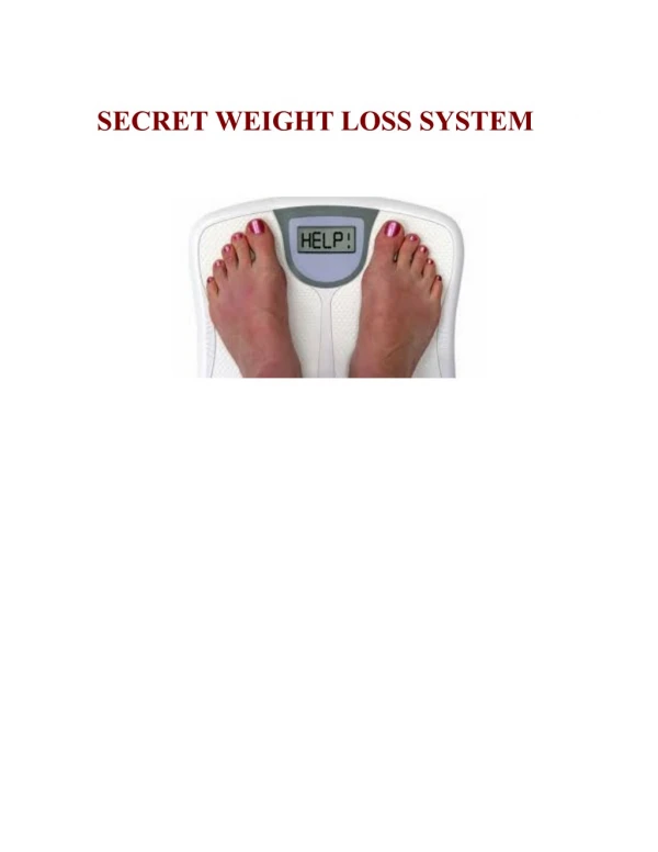 Secret Weightloss System