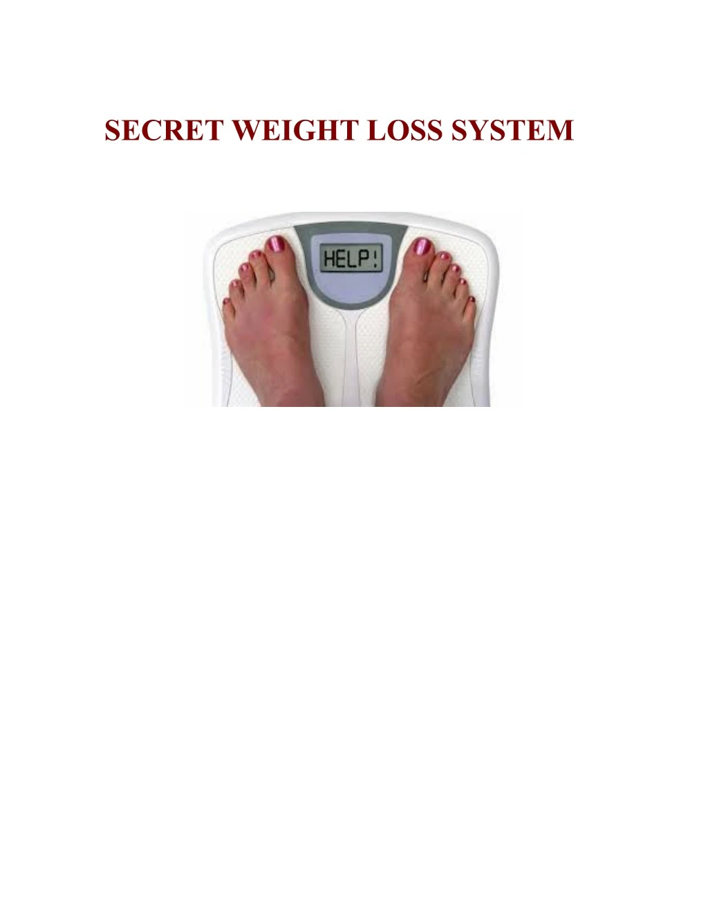 secret weight loss system