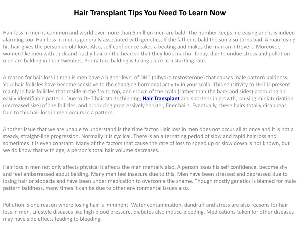 hair transplant tips you need to learn now