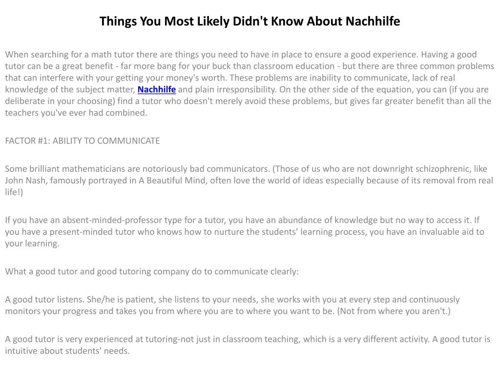things you most likely didn t know about nachhilfe