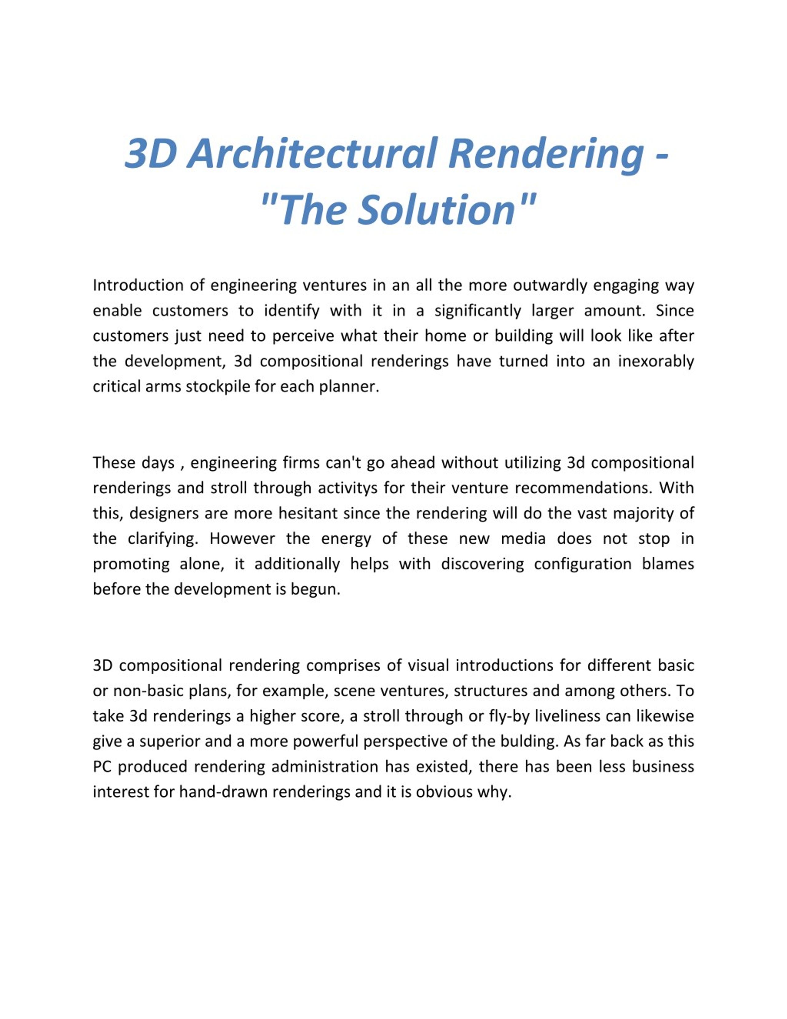 PPT - 3D Architectural Rendering - "The Solution PowerPoint ...