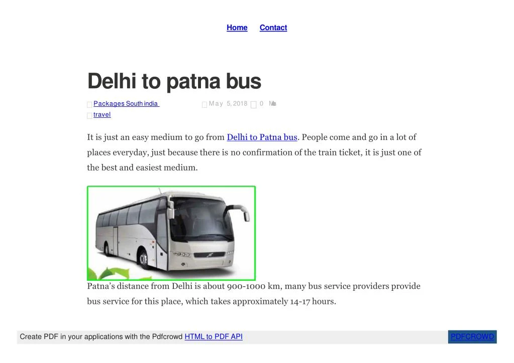 delhi to patna bus