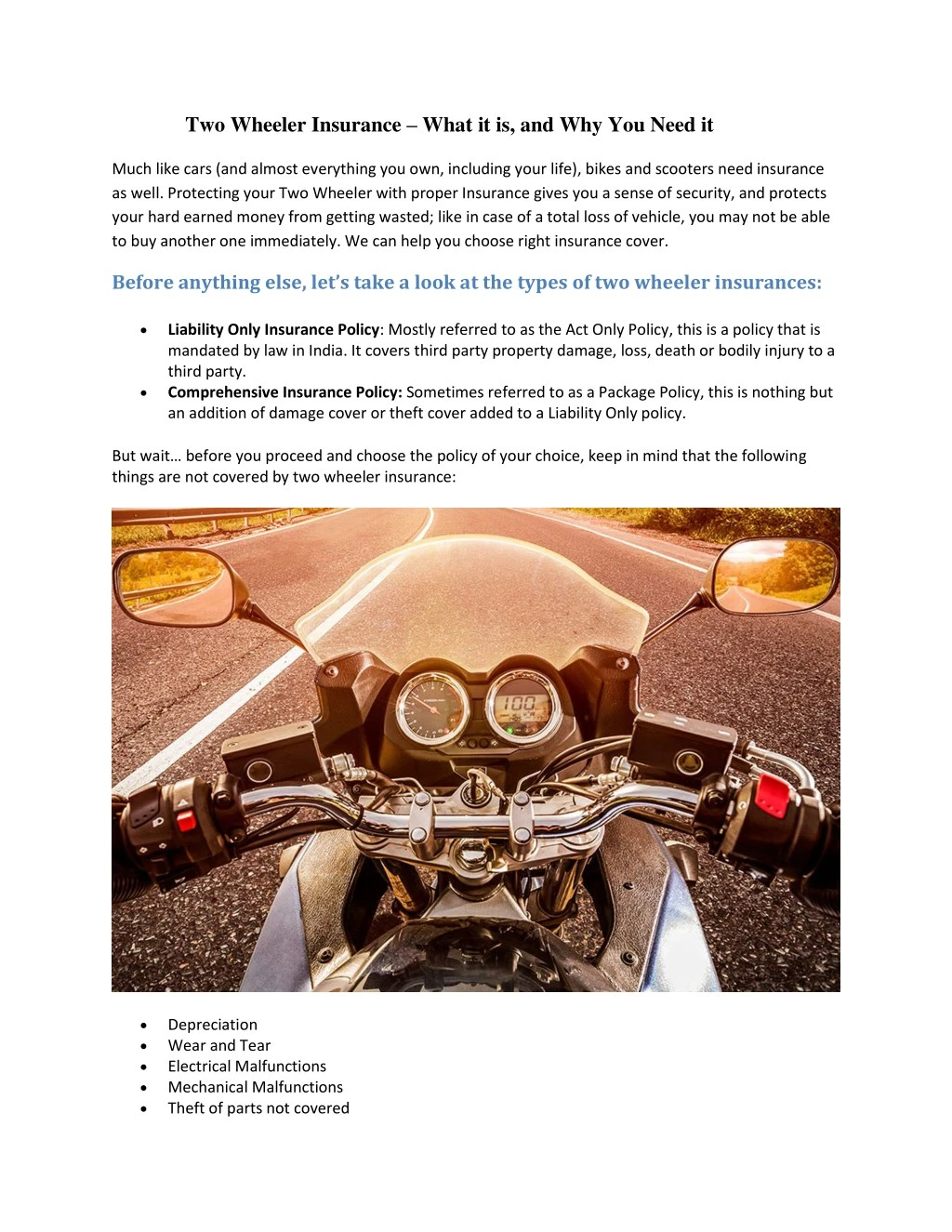 two wheeler insurance what it is and why you need