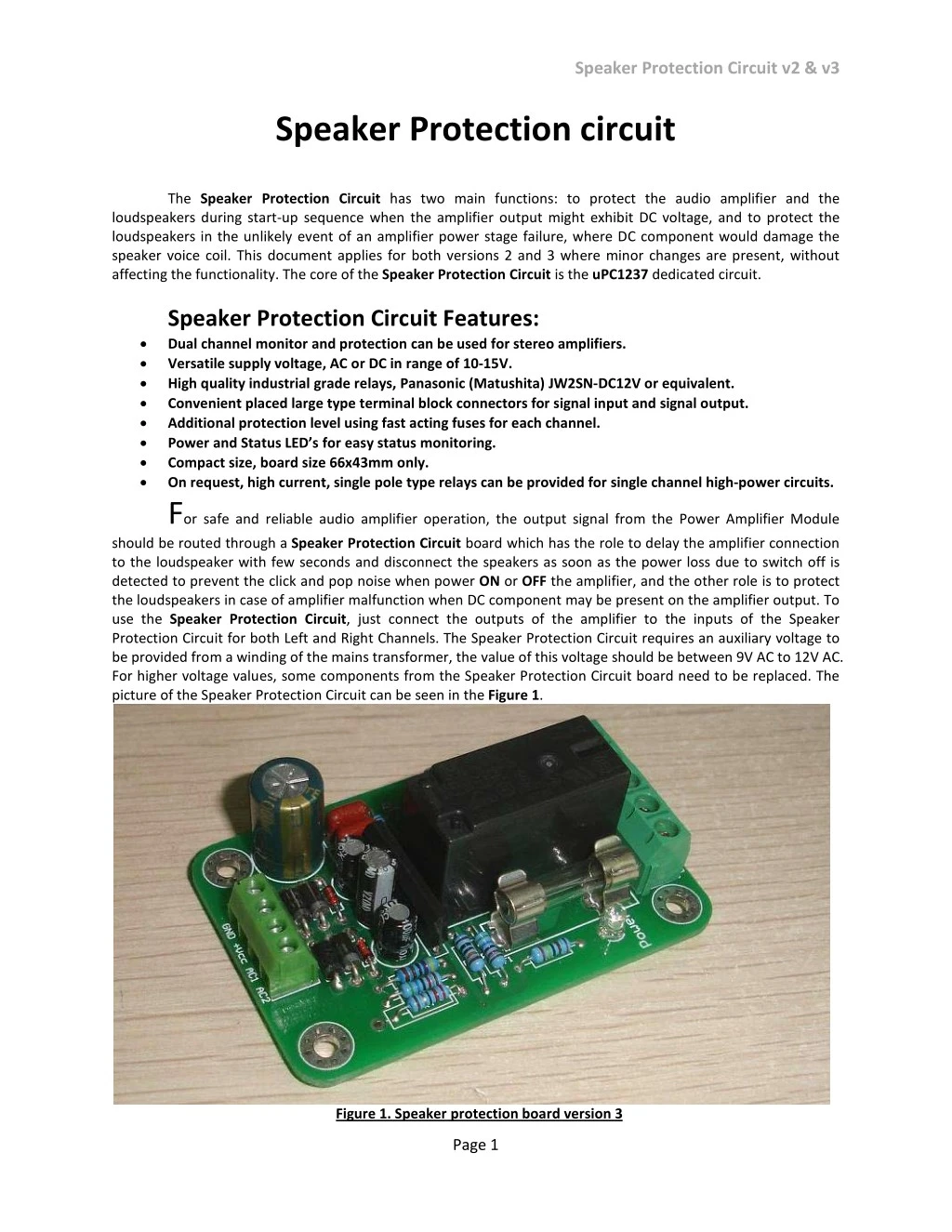 speaker protection circuit v2 v3