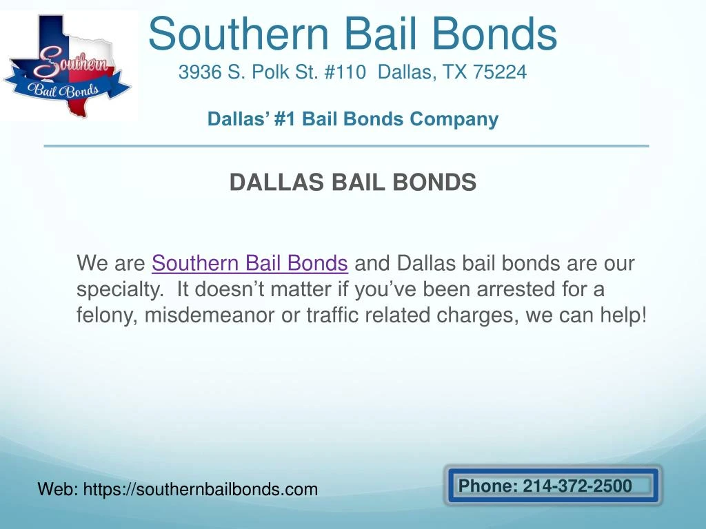 southern bail bonds 3936 s polk st 110 dallas
