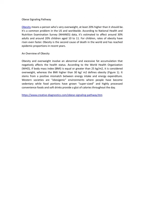 Obese Signaling Pathway