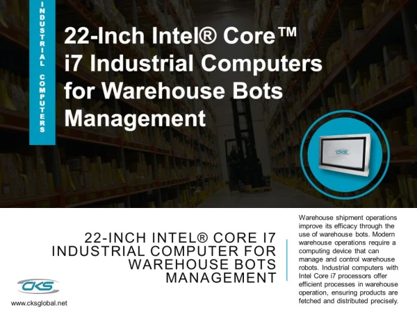 22-Inch Intel® Core i7 Industrial Computer for Warehouse Bots Management