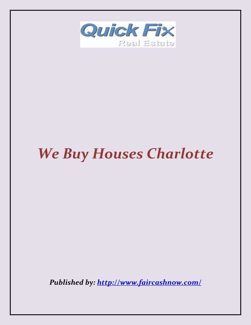 we buy houses charlotte
