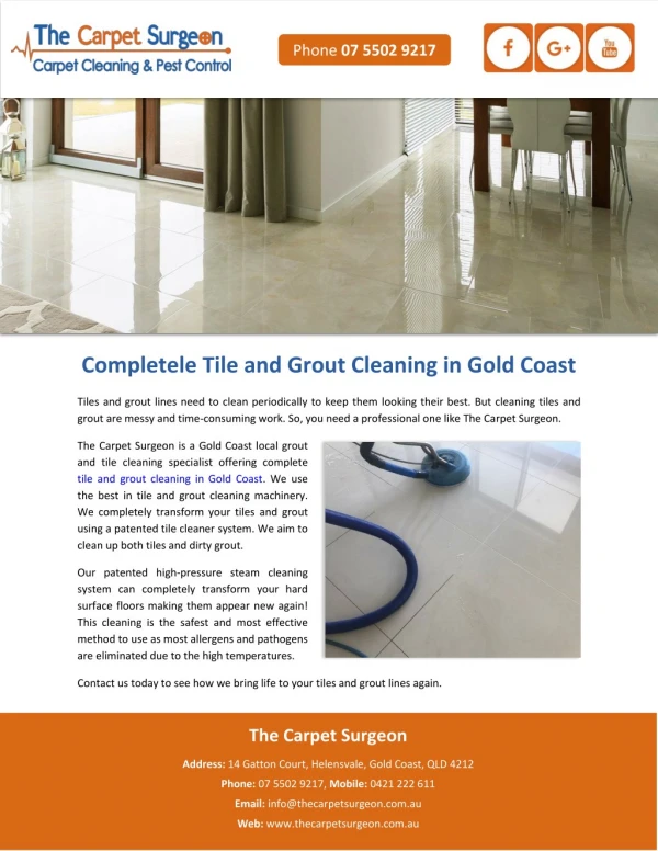 Completele Tile and Grout Cleaning in Gold Coast