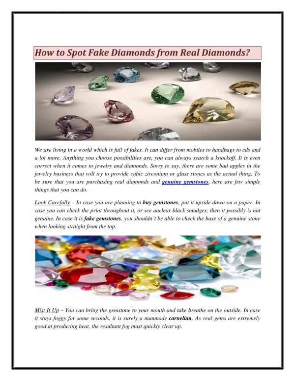 How to Spot Fake Diamonds from Real Diamonds