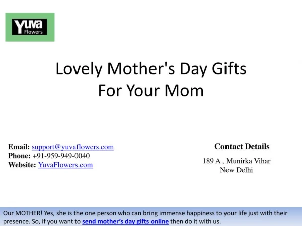 Lovely Mother's Day Gifts For Your Mom
