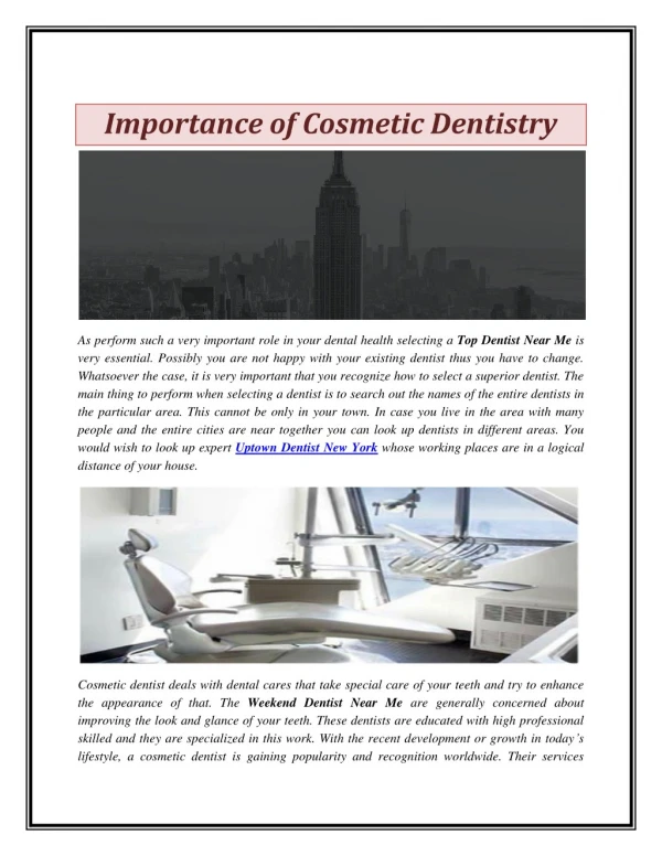 Importance of Cosmetic Dentistry