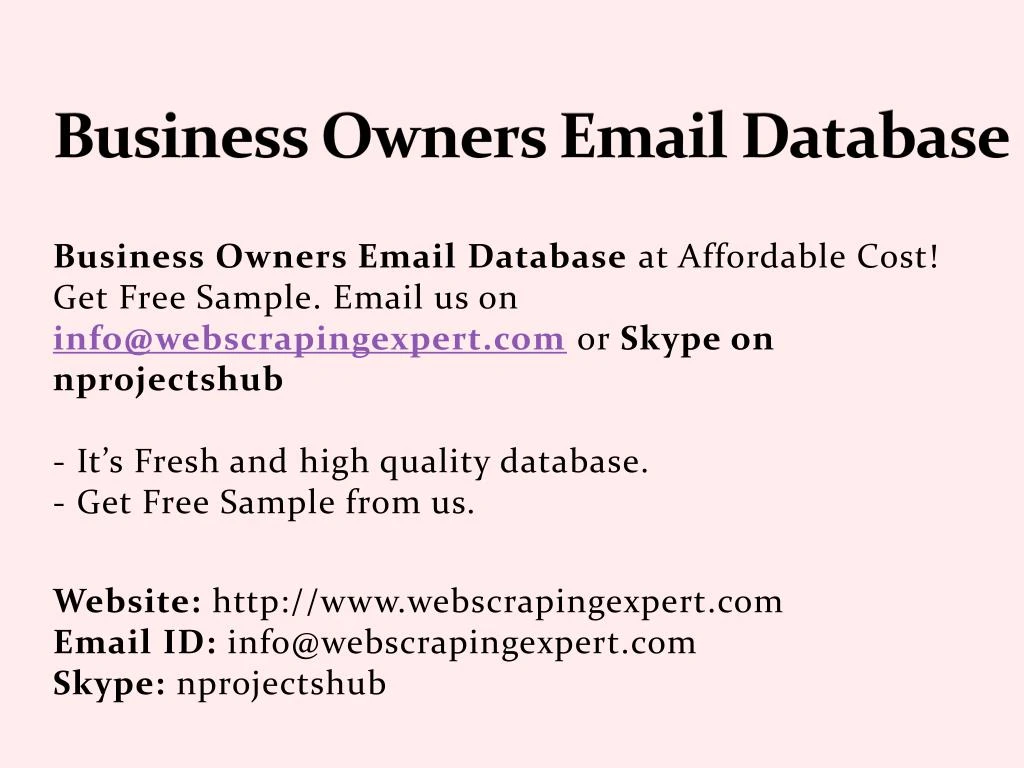 business owners email database