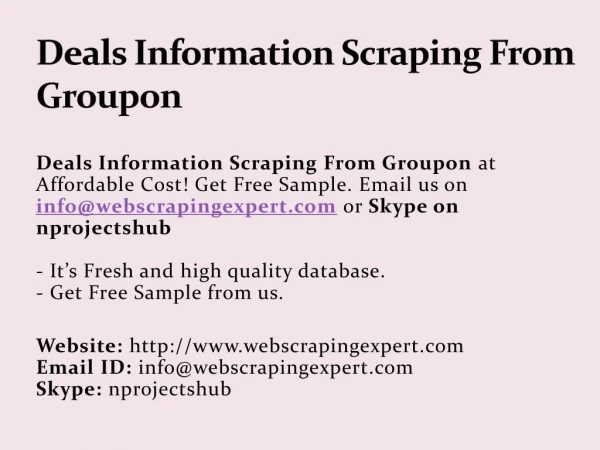 Deals Information Scraping From Groupon