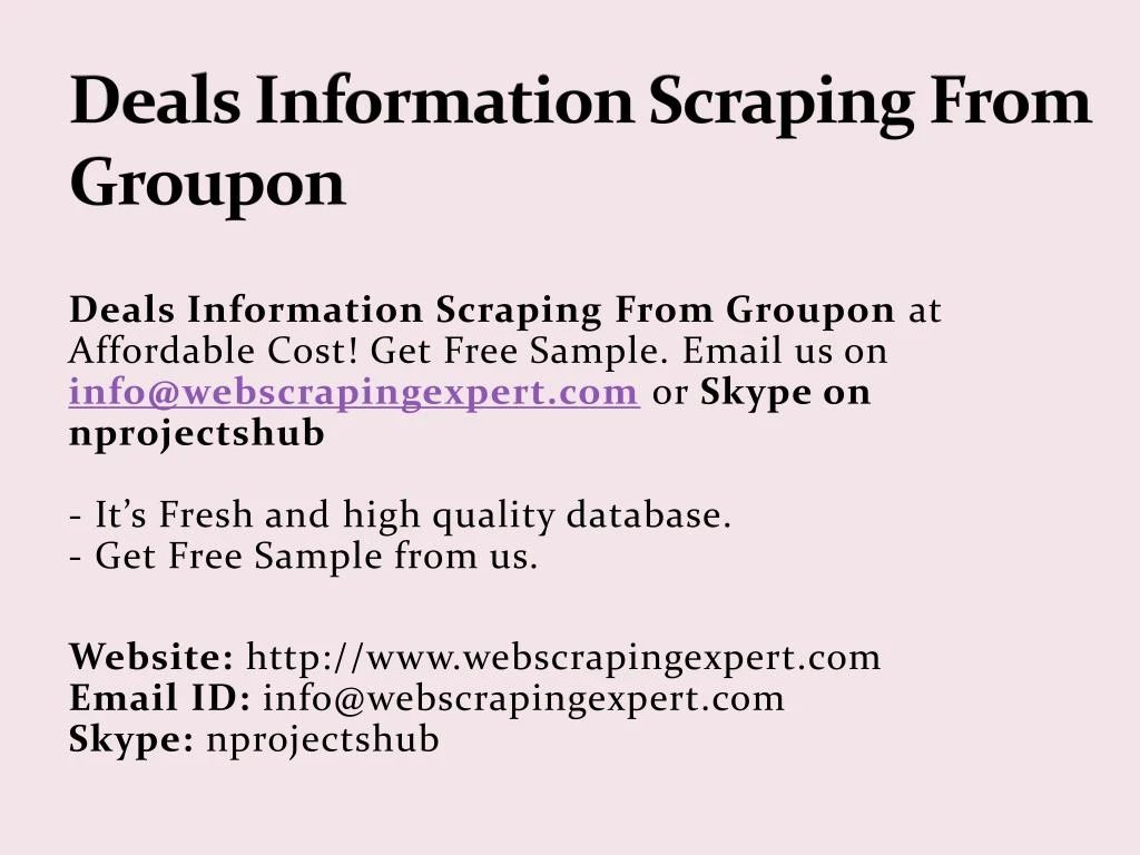 deals information scraping from groupon