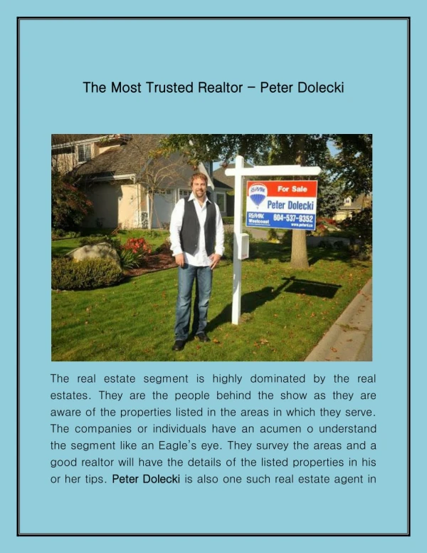 The Most Trusted Realtor