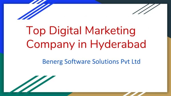 Top Digital Marketing Company in Hyderabad - Benerg