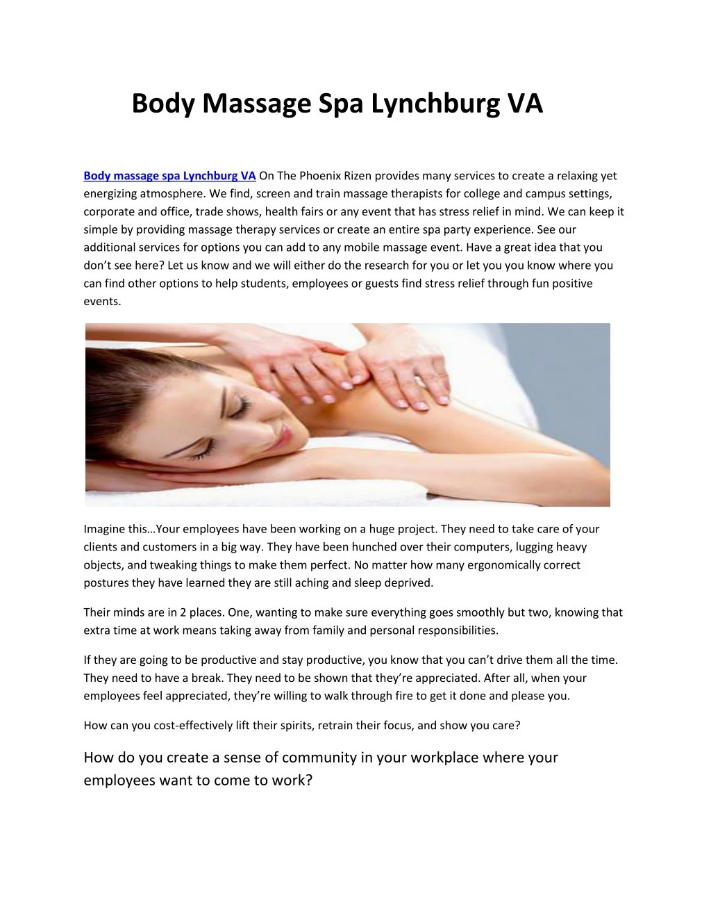 body massage spa lynchburg va
