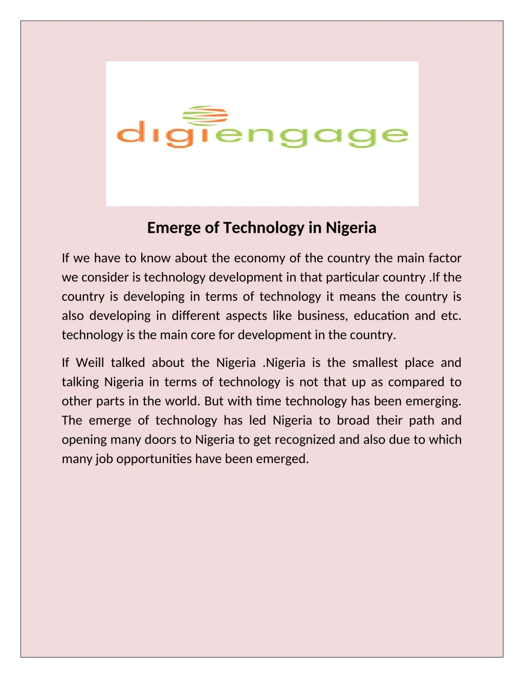 emerge of technology in nigeria